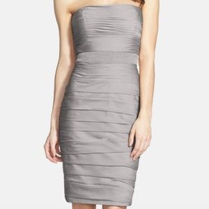 Monique Lhuillier strapless ruched dress